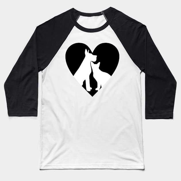 I Love Animals Baseball T-Shirt by MichelMM